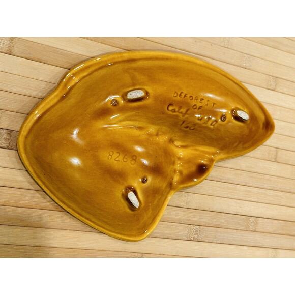 Vintage Deforest of California Yellow Brown Orange Drip Glaze Ashtray Pottery - Picture 9 of 12